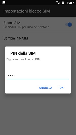 Conferma il nuovo PIN della SIM e seleziona OK
