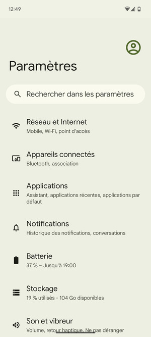 Sélectionnez Réseau et Internet
