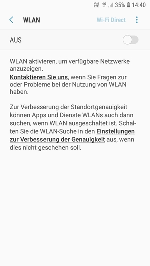 Schalten Sie WLAN ein