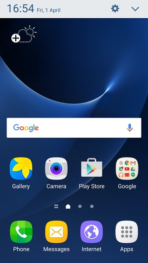 Slide down the top menu