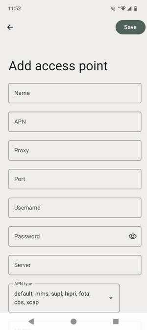 Enter MMS information