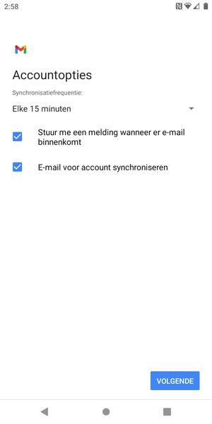 Selecteer VOLGENDE