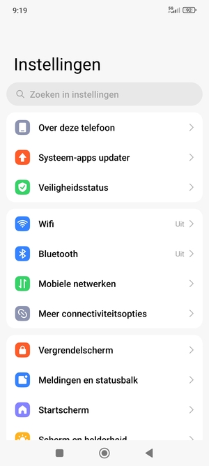 Selecteer Veiligheidsstatus
