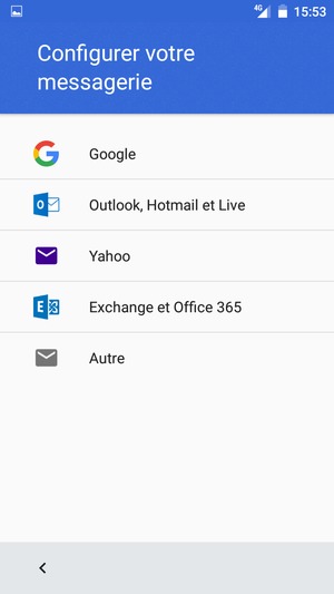 Sélectionnez Outlook, Hotmail et Live