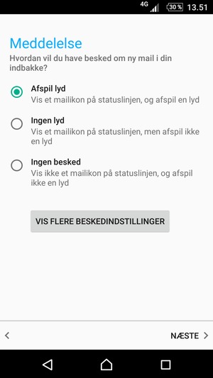 Vælg din foretrukne mulighed og vælg NÆSTE