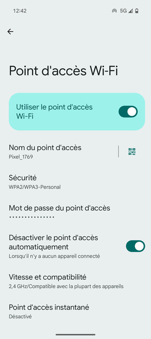 Votre téléphone est maintenant configuré pour être utilisé comme modem