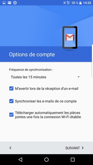 Sélectionnez SUIVANT