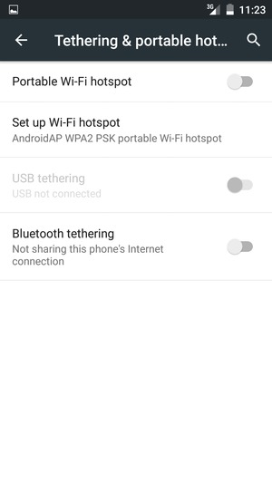 Select Set up Wi-Fi hotspot
