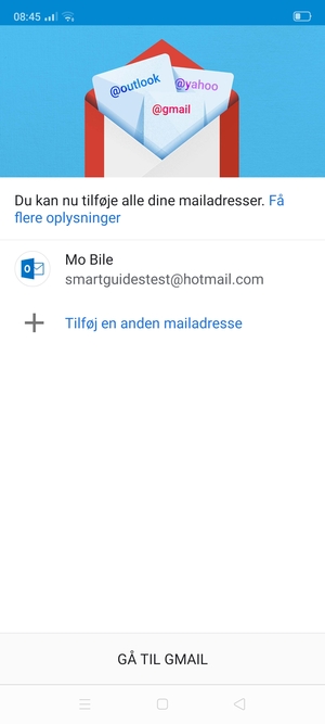 Vælg GÅ TIL GMAIL