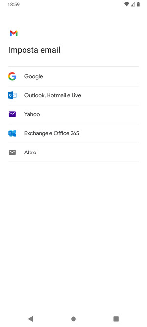 Seleziona Exchange e Office 365