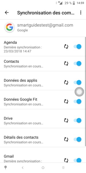 Vos informations seront synchronisées