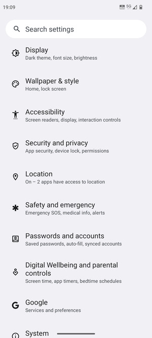 Scroll to and select Location