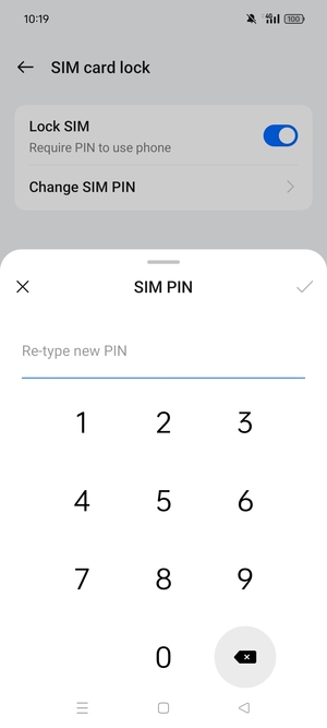 Confirm your new SIM PIN and select OK