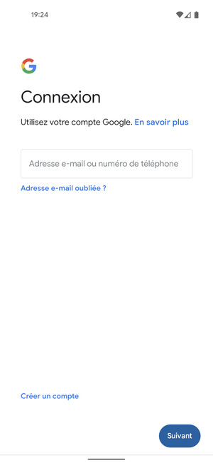 Saisissez votre adresse e-mail et sélectionnez Suivant