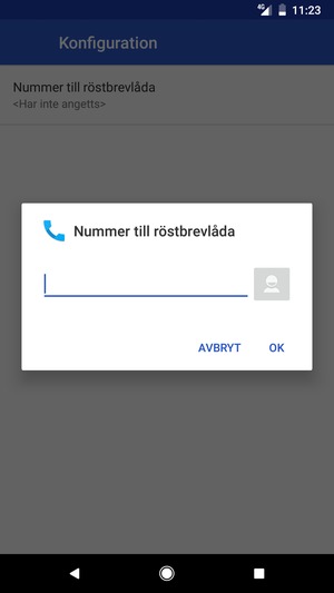 Ange Nummer till röstbrevlåda och välj OK