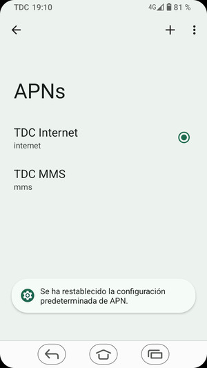 Seleccione APN nuevo