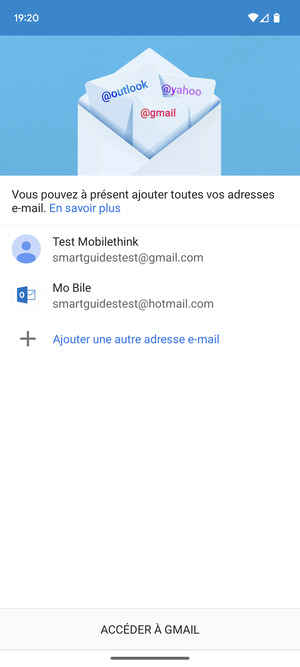 Sélectionnez ACCÉDER À GMAIL