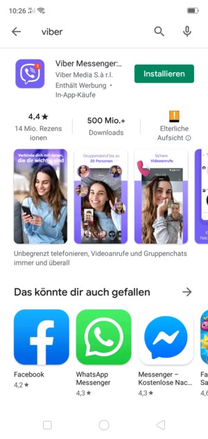 Wählen Sie die App