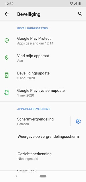 Uw telefoon is nu beveiligd met een schermvergrendeling