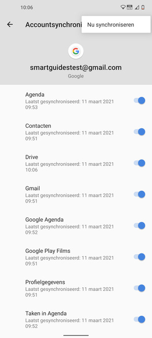 Selecteer Nu synchroniseren