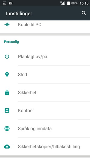 Bla til og velg Kontoer