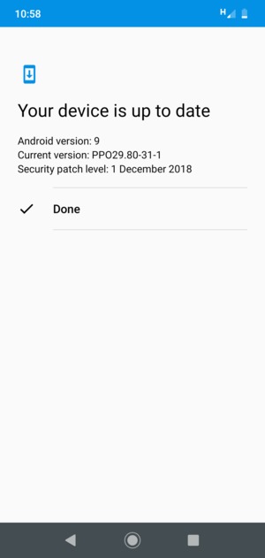 If your phone is up to date, select Done