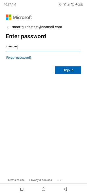 Enter your password and select Sign in