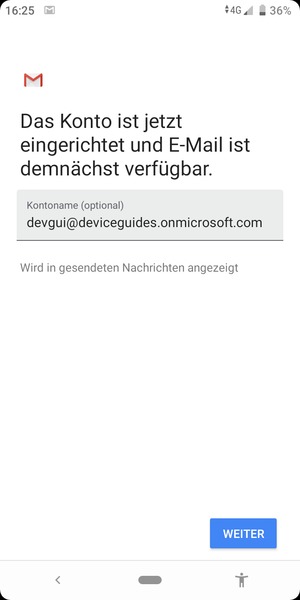 Geben Sie Ihrem Konto einen Namen und wählen Sie WEITER