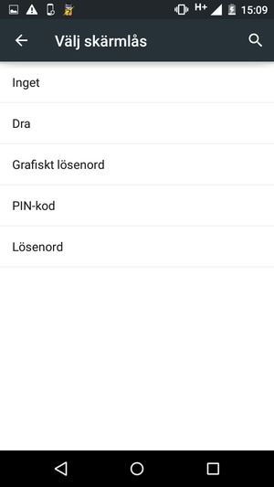 Välj Grafiskt lösenord