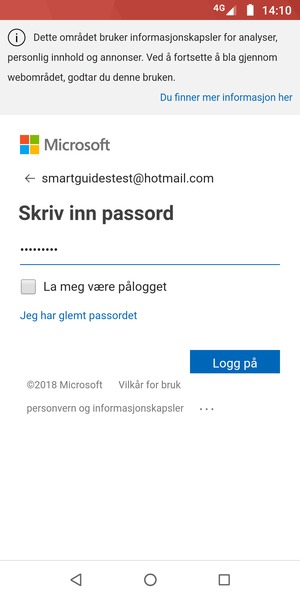 Skriv inn passord og velg Logg på