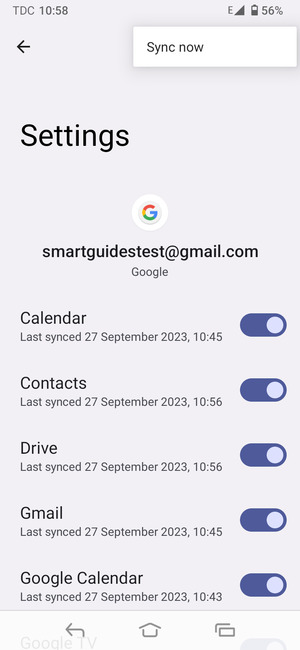 Select Sync now