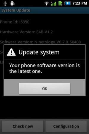 If your phone is up to date, select OK