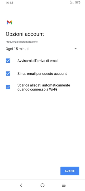 Seleziona AVANTI