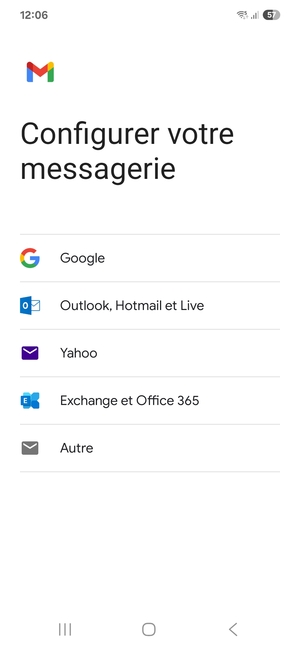 Sélectionnez Google