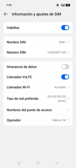 Para cambiar la red en caso de problemas de conectividad, seleccione Operador