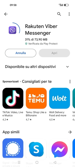 Attendi il completamento del processo di installazione
