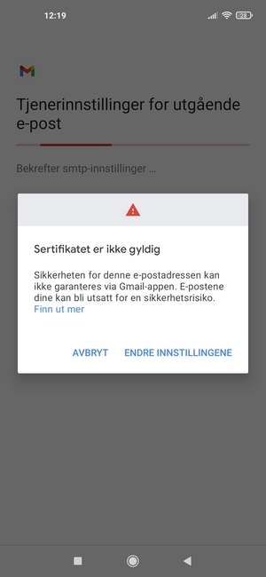 Velg ENDRE INNSTILLINGENE