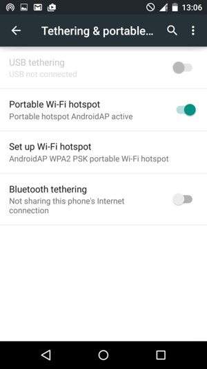 Your phone is now set up for use as a modem