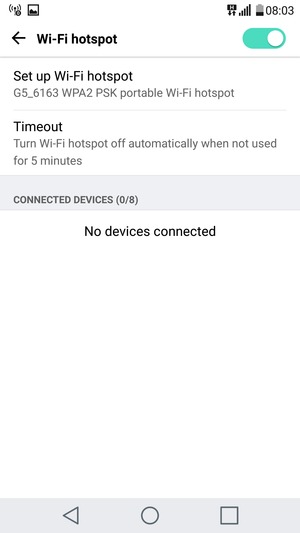Your phone is now set up for use as a modem