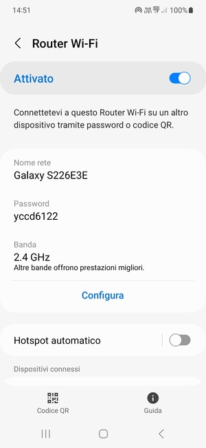 Il telefono è ora pronto per essere usato come modem
