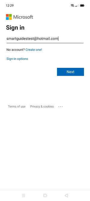 Enter your Email address and select Next