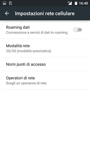 Seleziona Nomi punti di acceso