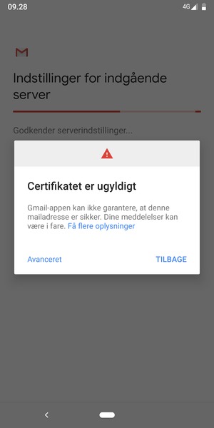 Vælg TILBAGE