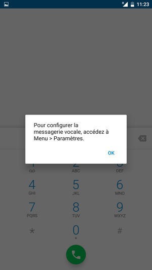 Si votre messagerie vocale n'est pas configurée, sélectionnez OK