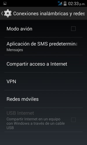 Seleccione Redes móviles
