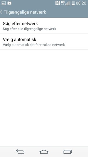 Vælg Søg efter netværk