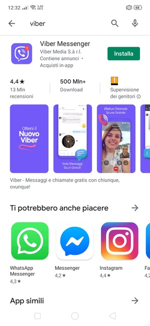 Seleziona l'applicazione