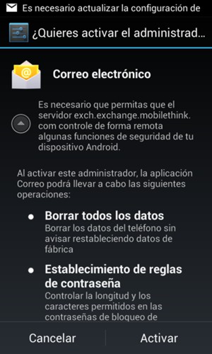 Seleccione Activar