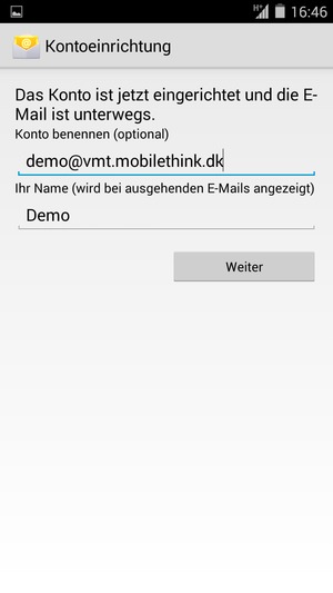 Geben Sie Ihrem Konto einen Namen und geben Sie Ihren Namen ein. Wählen Sie Weiter