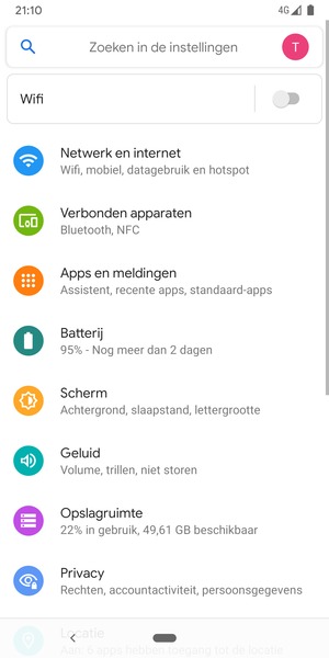 Selecteer Netwerk en internet